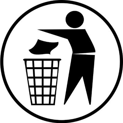 Afval weggooien icoon