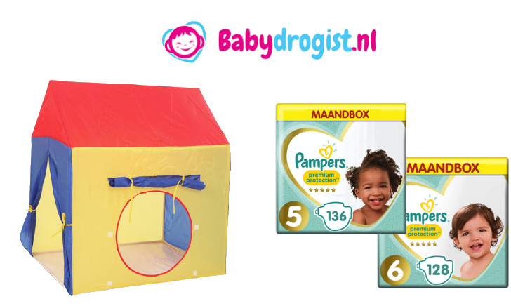 Gratis speeltent bij aankoop Pampers Babydrogist
