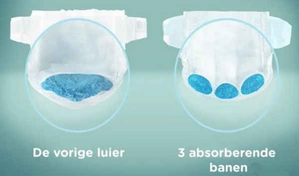 Oude en nieuwe versie van Pampers Baby-Dry