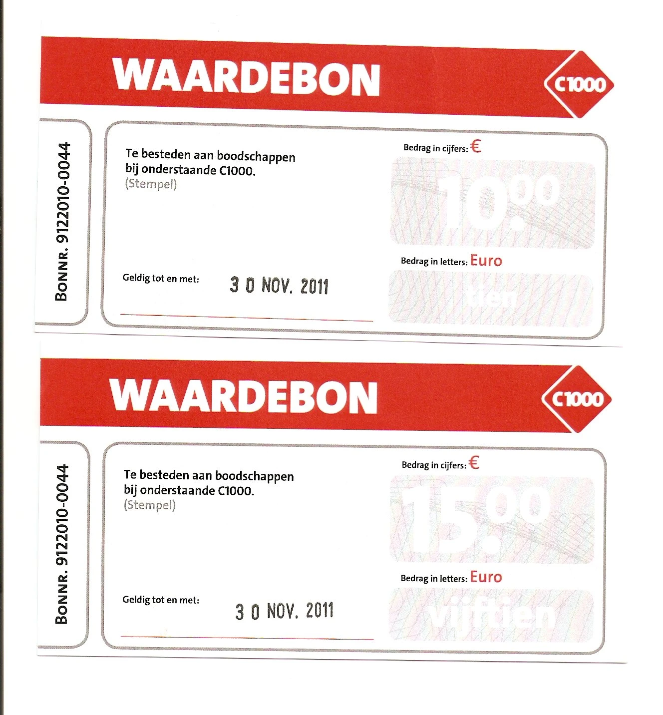 waardebonnen c1000