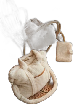 Luiertas van sherpa Plume beige