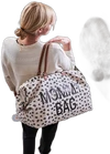 Luiertas Mommy bag large canvas CHILDHOME gebroken wit luipaard