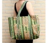Quilted shopper tijgerprint - donkergroene strandtas - katoenen schoudertas met print - strandtas - boodschappentas met print - katoenen luiertas- STUDIO Ivana