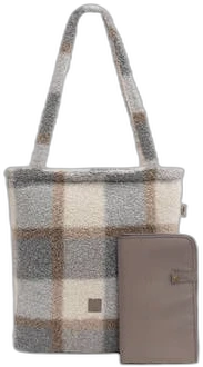 Jollein luiertas Shopper Check Boucle Grijs Meerkleurig Jollein luiertas Shopper Check Boucle Grijs Meerkleurig