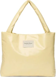 Gele Studio Noos Coated Mom Bag met glanzende afwerking en twee schouderhengsels