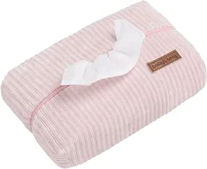 Oudroze ribgebreide billendoekjeshoes met witte doekjes en Baby's Only label