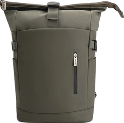 Donkergroene WOW bag luiertas rugzak met ritsvak en rolbare bovenkant