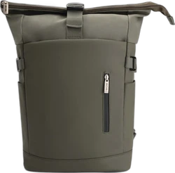 Donkergroene WOW bag luiertas rugzak met ritsvak en rolbare bovenkant