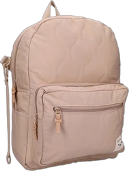 Kidzroom Desire luierrugzak in beige met voorvak Beige Kidzroom luierrugzak met doorgestikt patroon, voorvak met rits en zijlus op zwarte achtergrond