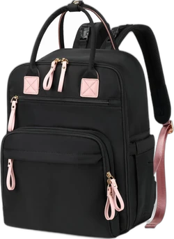 Dailygoods luiertas rugzak 18 vakken - Zwart/roze