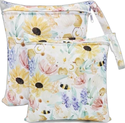 Wetbag set van 2 36x30 cm - Bloemen en bijen