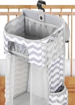 Hangende luierorganizer 44x23x16 cm - Grijs gestreept