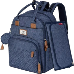 Luierrugzak met verschoonmat en speenhouder 43 cm - Marineblauw