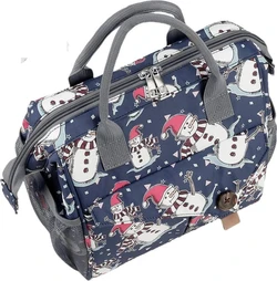 Luiertas met sneeuwpoppenprint 30x25x10 cm - Donkerblauw