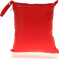 Wetbag met dubbele rits 30x36 cm - Rood