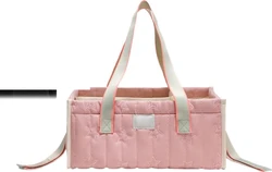 Gewatteerde luiercaddy 40x18x18 cm - Roze sterren