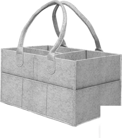 SnelShoppen vilten luierorganizer caddy - Lichtgrijs
