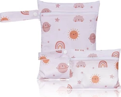 Dailygoods wetbag set - Roze planeten en zonnen