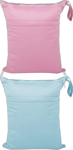 Dailygoods wetbag set van 2 - Roze/lichtblauw