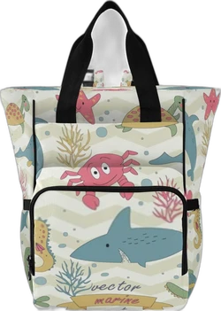 Luiertas rugzak waterdicht 39x28 cm - Zeedieren