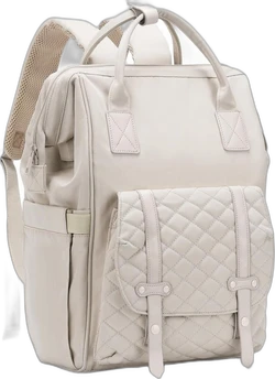 Luierrugzak met kinderwagenriemen - Beige