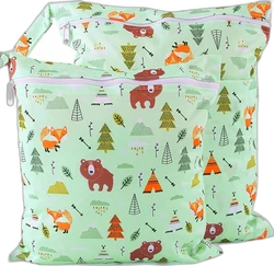 JGS Premium wetbag set van 2 - Groen bosdieren