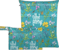 Wetbag set van 2 36x30 cm - Turquoise hello spring