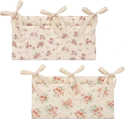 ShopVlot hangende babybedorganizer 2 vakken - Roze bloemen