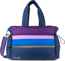 Luiertas met verschoningsmat 42x28x14 cm - Navy/paars
