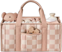 Bomiclss luierorganizer caddy - Beige/roze ruit