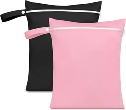 SnelShoppen wetbag set van 2 - Zwart/roze