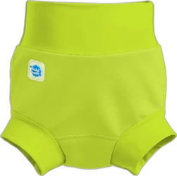 Limoengroene neopreen zwemluier met hoge taille Limoengroene neopreen zwemluier met hoge taille, zachte boorden en klein merklabel aan de voorkant
