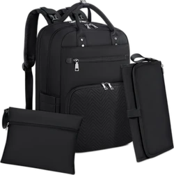 Luierrugzak 15,6 inch met aankleedkussen en etui - Zwart