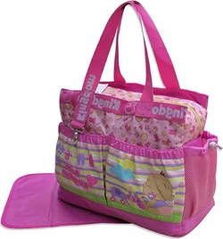 Luiertas met verschoonmat 40x30x21 cm - Roze vogeltjes