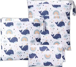 SnelShoppen wetbag set van 3 - Walvissen en regenbogen