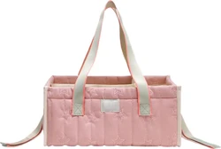 Gewatteerde luiercaddy met handvatten 35x25x7 cm - Roze