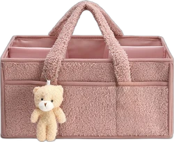 Teddy luiercaddy met tussenschotten 38x25x18 cm - Roze