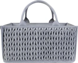 Geplooide luiermand met vakken 36x23x17 cm - Grijs