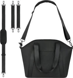 Kunstleren luiertas met kinderwagenriemen 34 cm - Zwart
