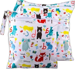 Allecto wetbag set van 2 (36x30 en 30x28 cm) - Dieren-alfabet