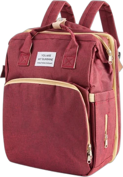Luiertas rugzak softshell met verschoonmat - Rood