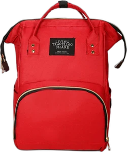 Luierrugzak 24 liter met gouden ritsen - Rood