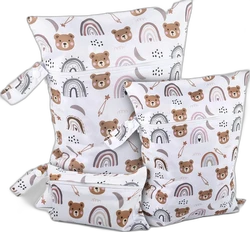 SnelShoppen wetbag set van 3 - Beren en regenbogen