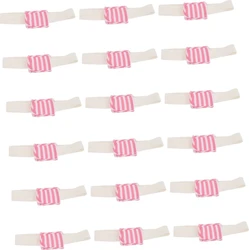 Set van 18 elastische luierriemen met crèmekleurige band en roze wit gestreept middenstuk.