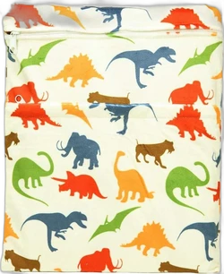 Wetbag met dubbele rits 28x36 cm - Crème dinosaurussen
