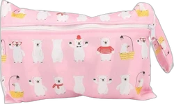 Wetbag 22x15 cm - Roze ijsbeer