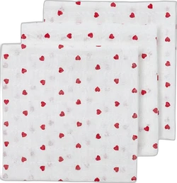 Meyco hydrofiele luiers (3 stuks) - Sweet Heart red