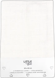 Witte hydrofiele luiers van Little Boo met zichtbare geweven structuur en verpakking 60 x 60 cm.