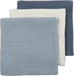 Meyco hydrofiele luiers pre-washed (3 stuks) - Uni natural/jeans blue/indigo