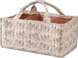 Luiercaddy met afneembare verdelers 37x25x17 cm - Bruine bloemenprint